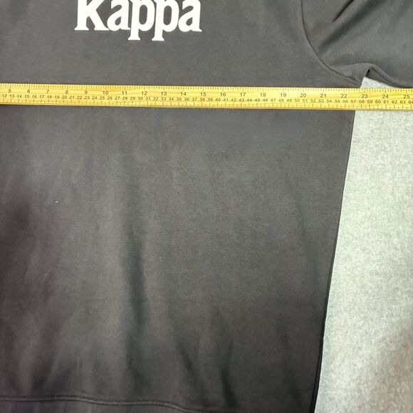 Kappa Sweatshirt Men’s Large Black Crewneck Pullover Yellow Logo - Picture 4 of 5